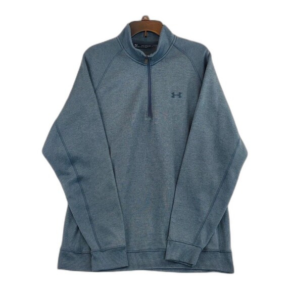 Under Armour Pullover Mens 2XL Loose Fit Coldgear 1/4 Zip Fleece Sweater Gray - Picture 1 of 9